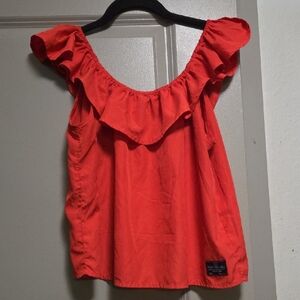 U.S. Polo Assn. Red Ruffle Blouse